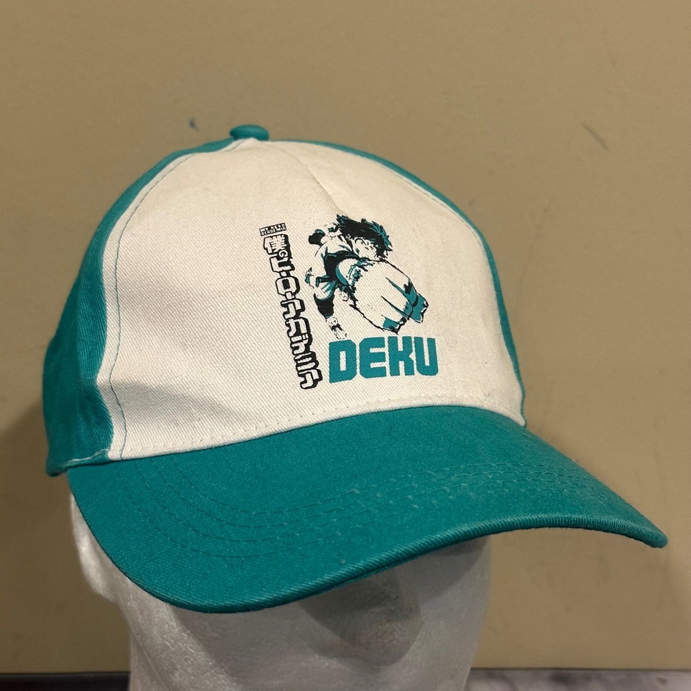 My Hero Academia Deku Snapback Hat Teal White Anime Izuku Midoriya Baseball Cap